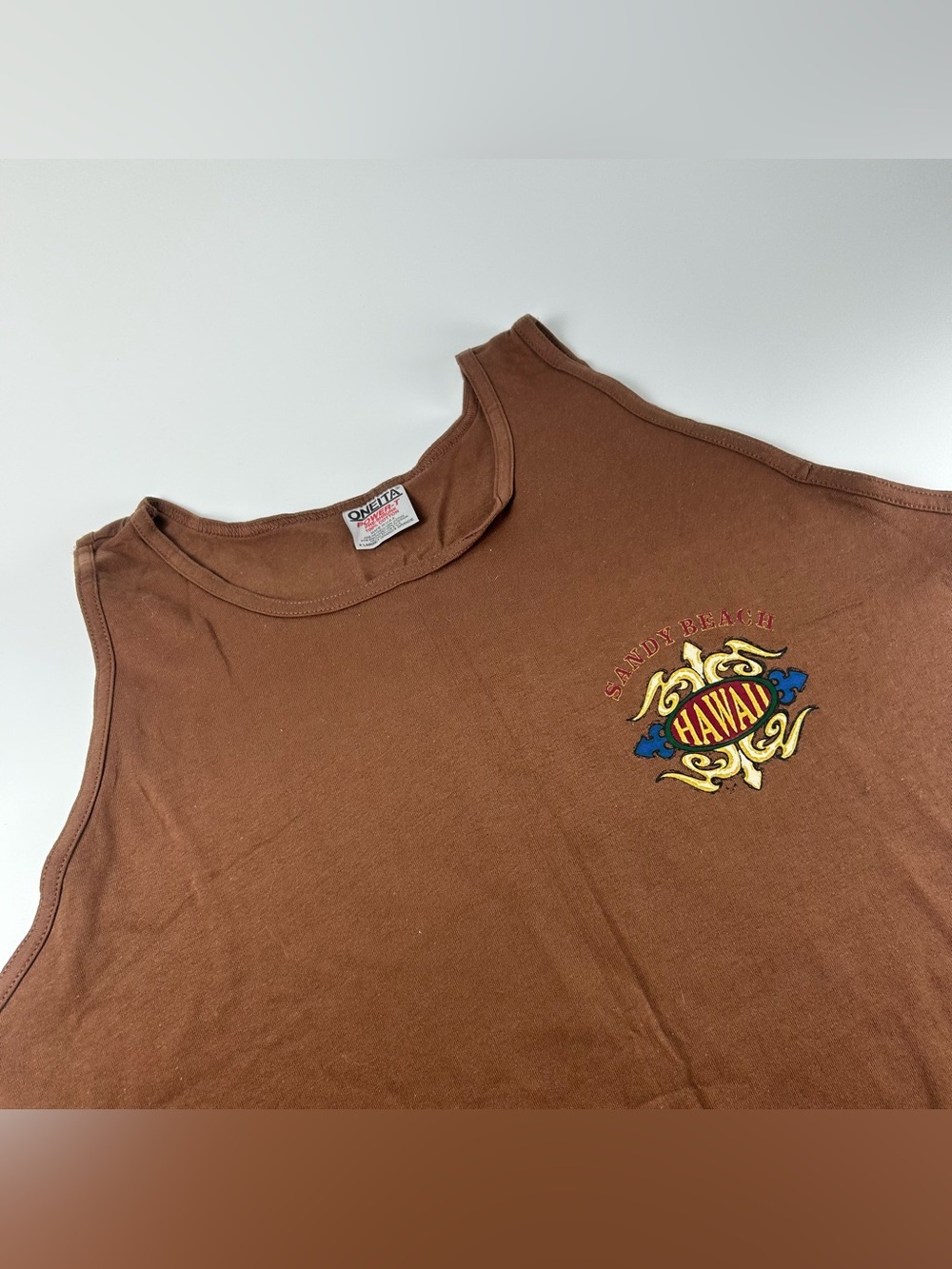Oneita Men’s SZ XL VTG 90s Hawaii Graphic Workout Athletic Tank Wide Boxey Tank